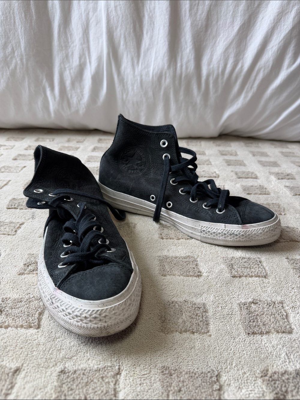 Converse Black High-Top Canvas Sneakers with White Soles
